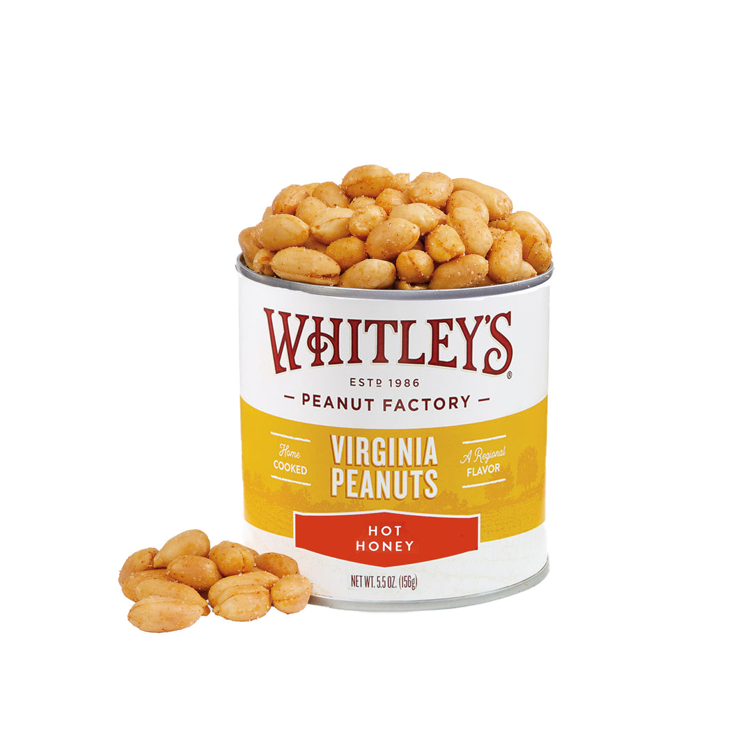 Case of 20 - 5.5 oz. Tins Hot Honey Virginia Peanuts
