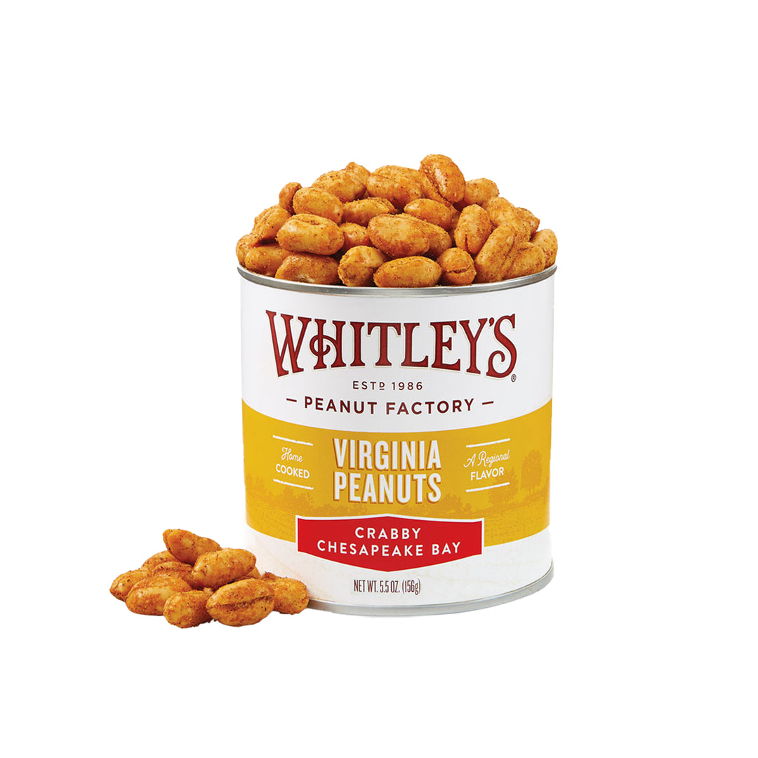 Case of 20 - 5.5 oz. Tins Crabby Chesapeake Bay Virginia Peanuts