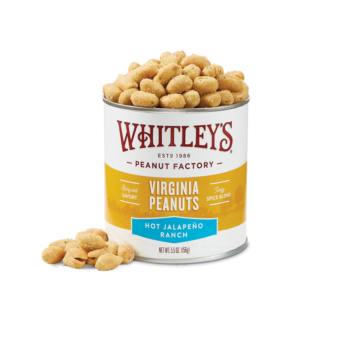Case of 20 - 5.5 oz. Tins Hot Jalapeno Ranch Virginia Peanuts