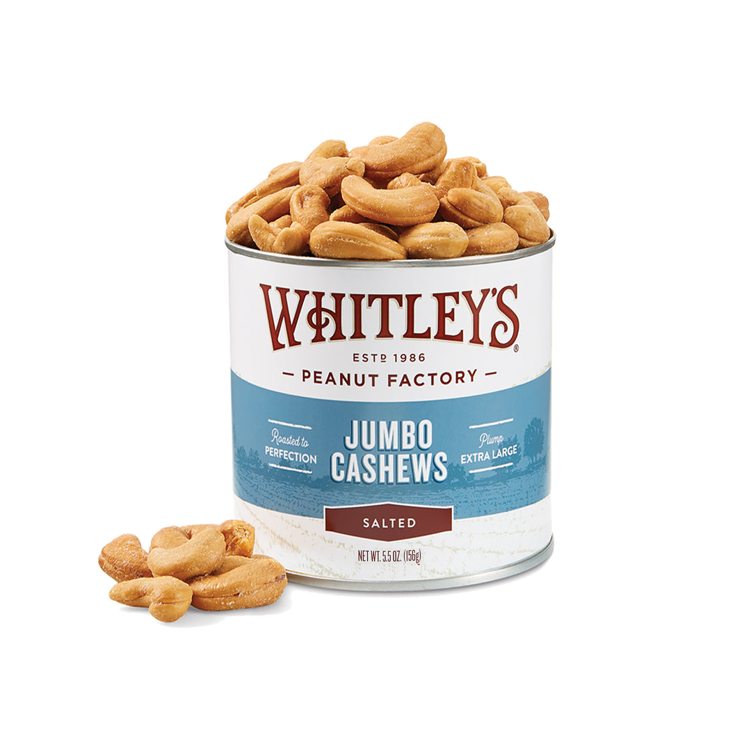 Case of 20 - 5.5 oz. Tins Salted Jumbo Cashews