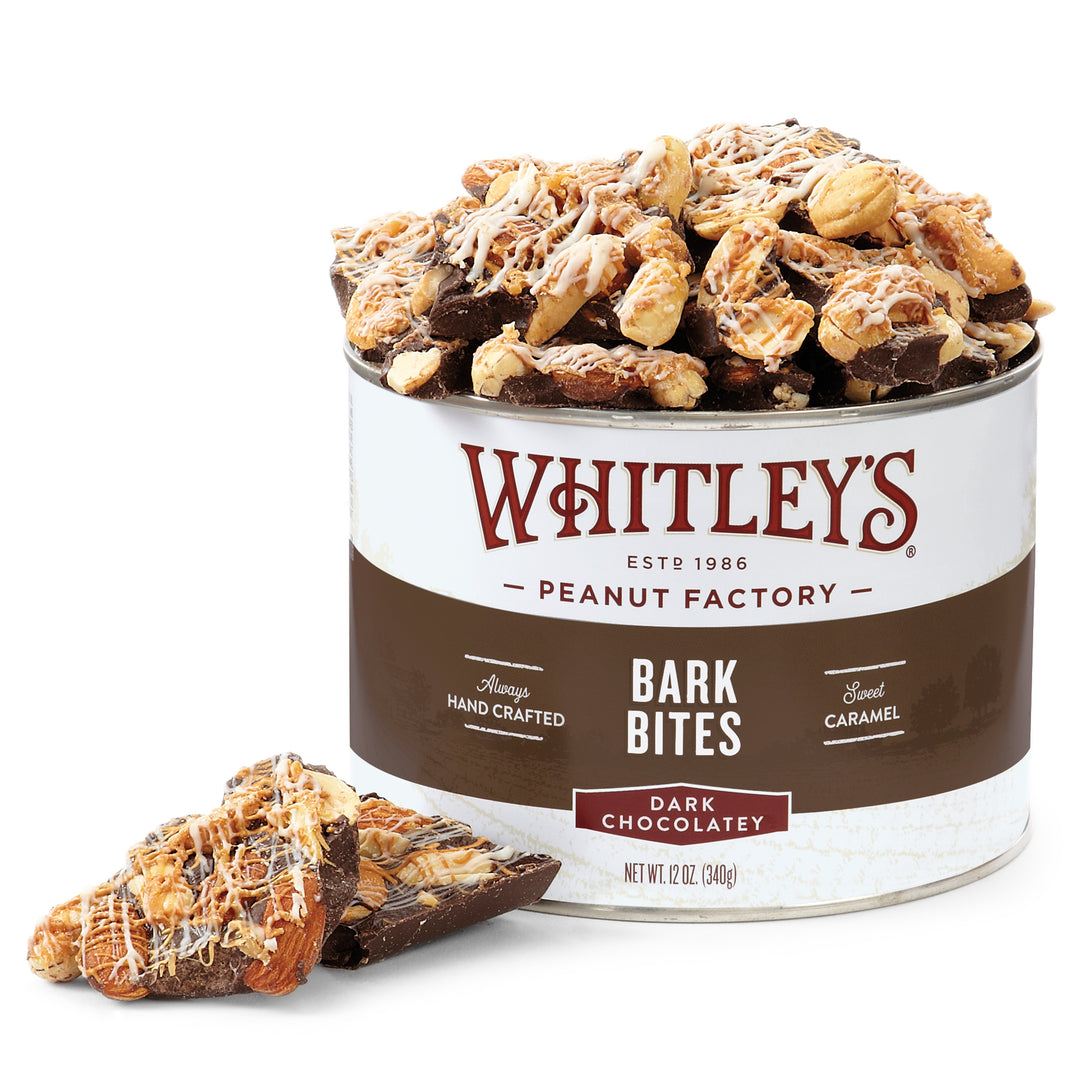 Case of 12 - 12 oz. Tins Dark Chocolatey Bark Bites