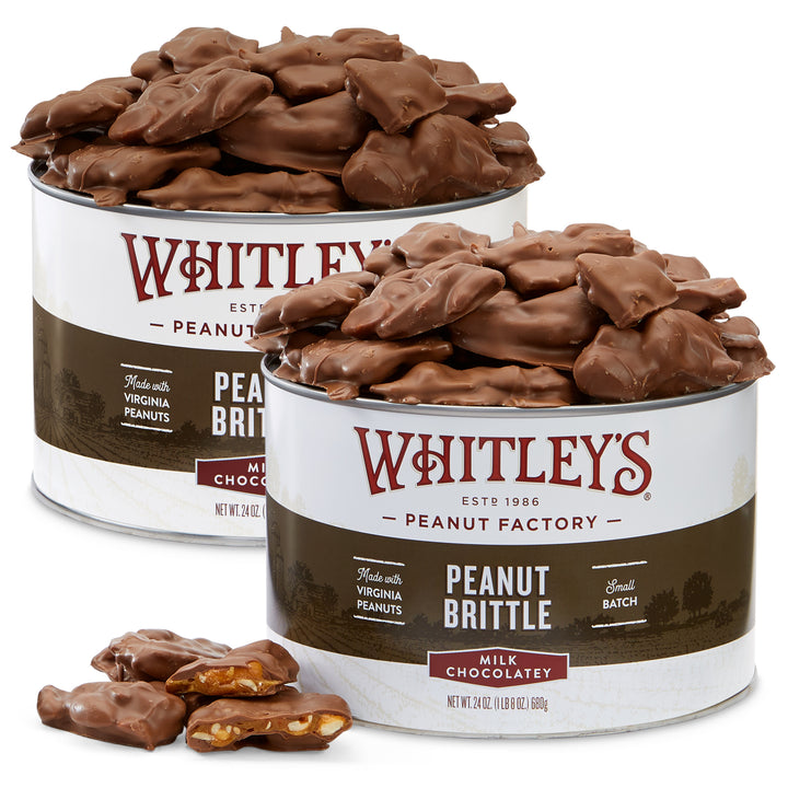 Two-Pack 24 oz. Tin Milk Chocolatey Covered Peanut Brittle