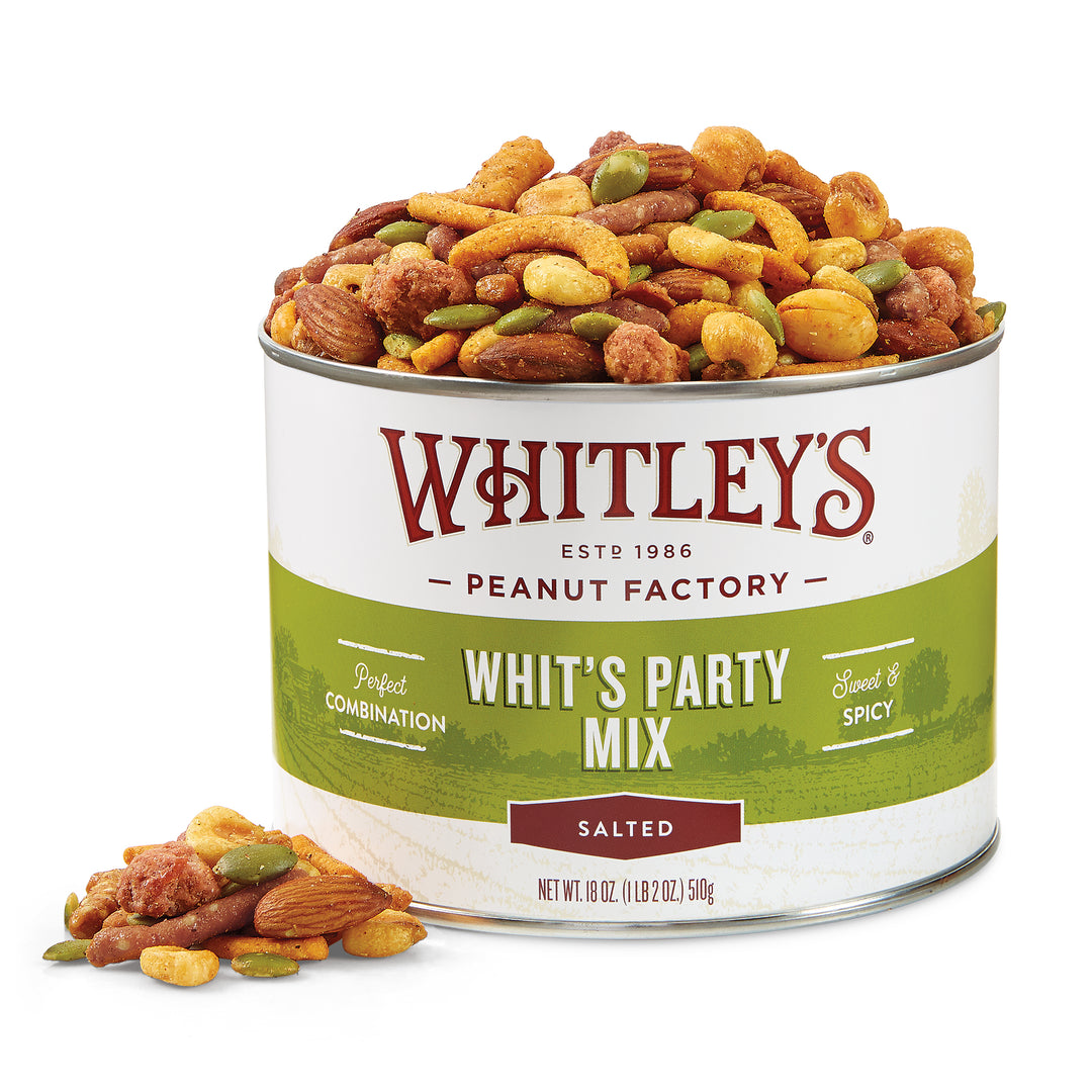 Case of 12 - 18 oz. Tins Whits Party Mix