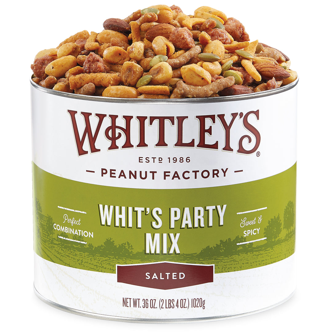 Case of 8 - 36 oz. Tins Whits Party Mix