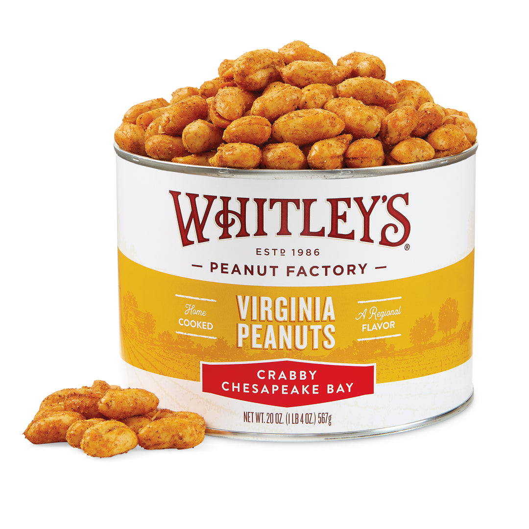 Case of 12 - 20 oz. Tins Crabby Chesapeake Bay Virginia Peanuts