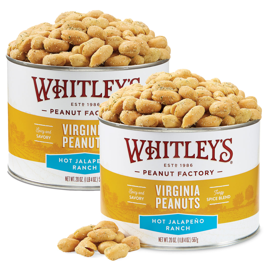 Case of 12 20 oz. Tin Hot Jalapeno Ranch Virginia Peanuts