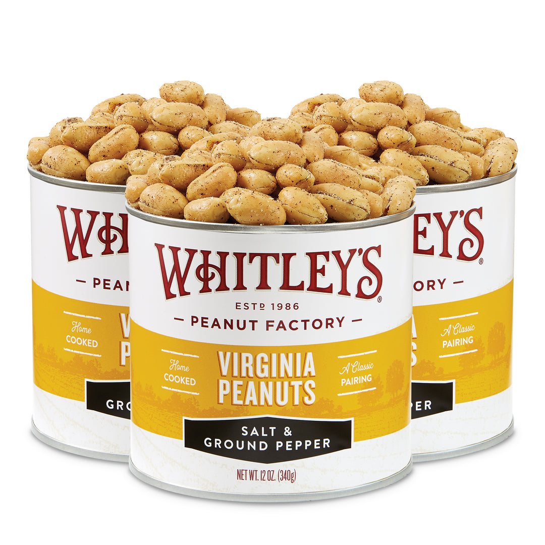 Two-Pack 20 oz. Tin Salt and Ground Pepper Virginia Peanuts