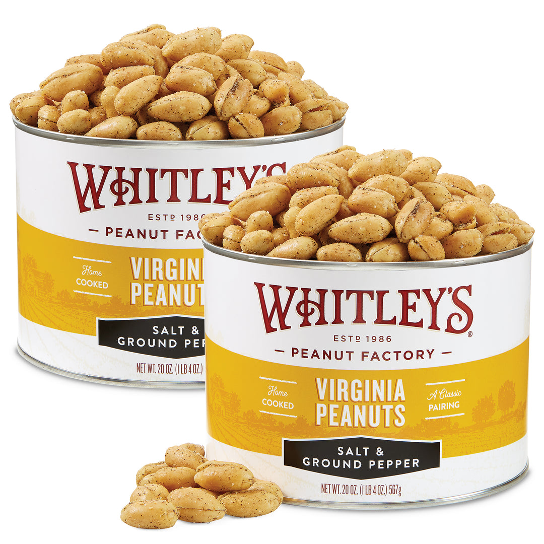 Case of 12 20 oz. Tin Salt and Ground Pepper Virginia Peanuts
