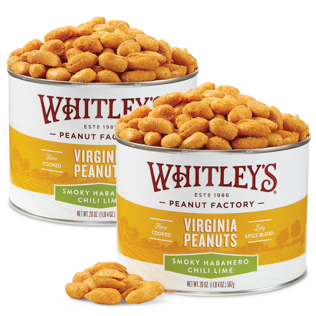Case of 12 20 oz. Tin Smoky Habanero Chili Lime Virginia Peanuts