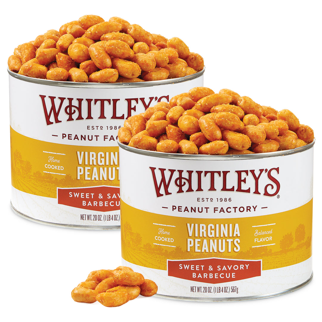 Case of 12 20 oz. Tin Sweet and Savory Barbecue Virginia Peanuts