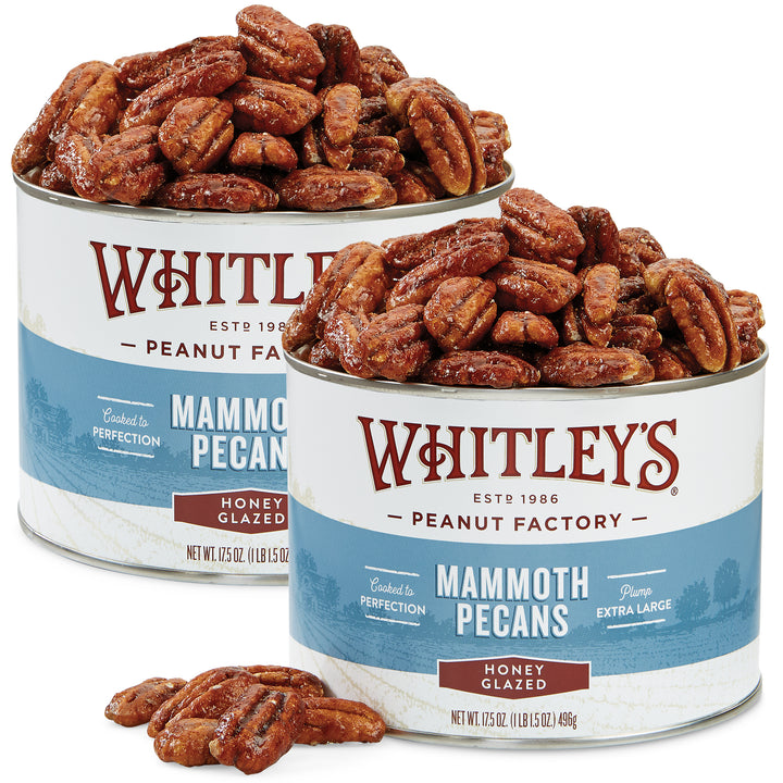 Two-Pack 17.5 oz. Tin Honey Glazed Mammoth Pecans