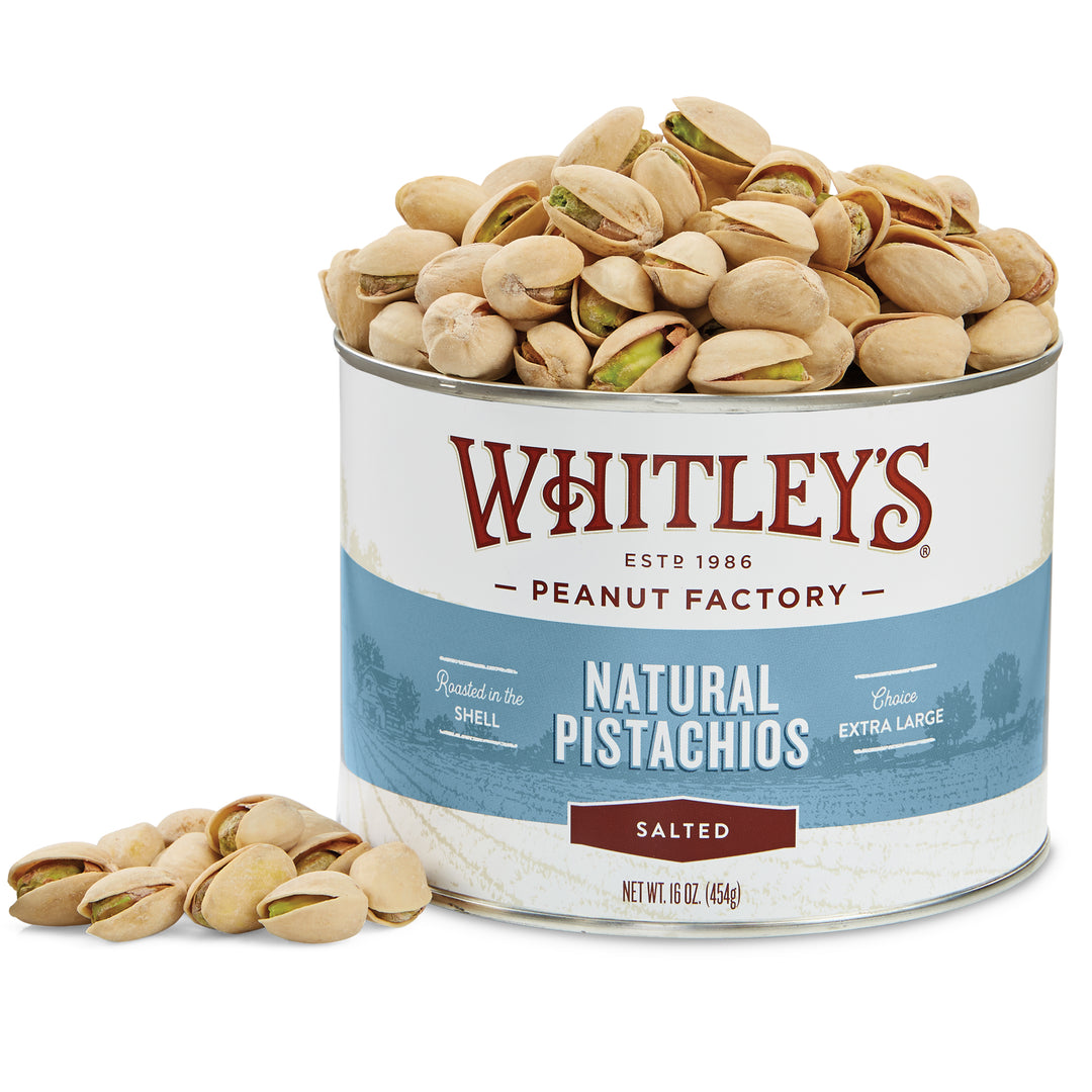 Case of 12 - 16 oz. Tins Natural Pistachios