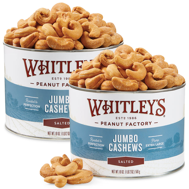 Two-Pack 18 oz. Tin Salted Jumbo Cashews