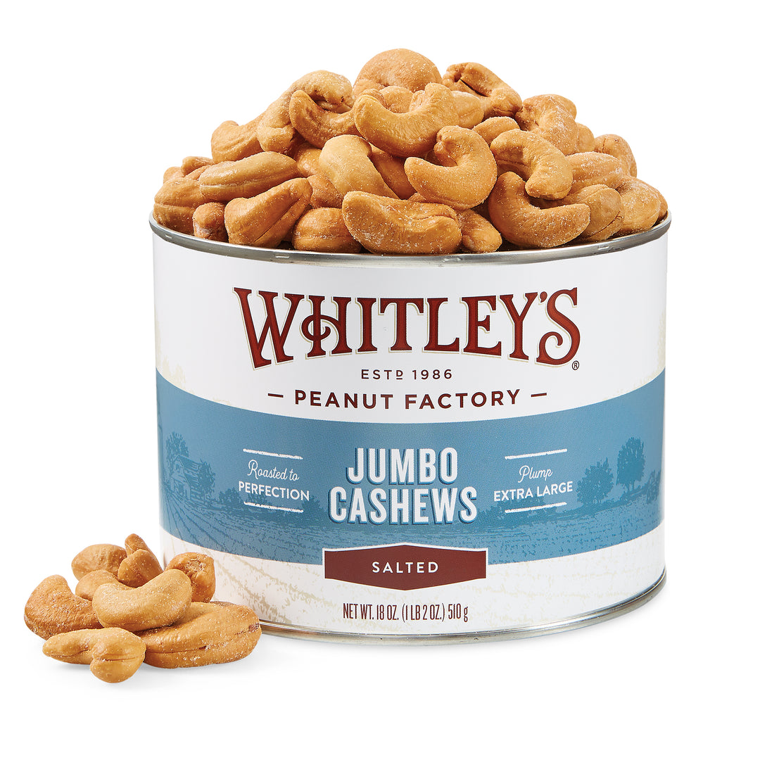 18 oz. Tin Salted Jumbo Cashews