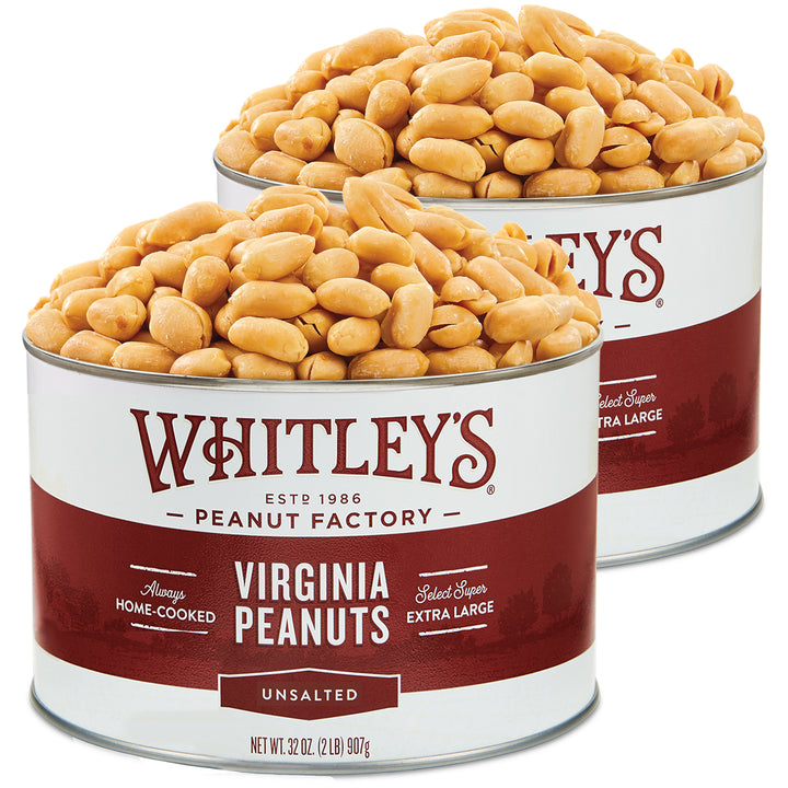 Two-Pack 32 oz. Tin Unsalted Virginia Peanuts
