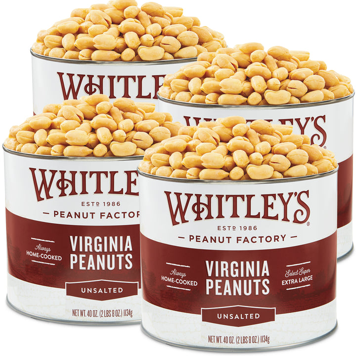 Four-Pack 40 oz. Tin Unsalted Virginia Peanuts