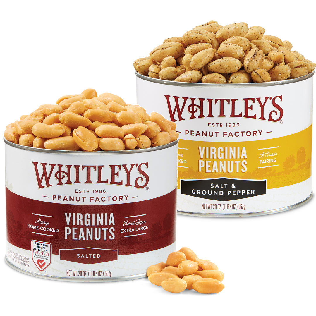 Limited Time Duo:  Salted Virginia Peanuts & Salt & Ground Pepper Peanuts