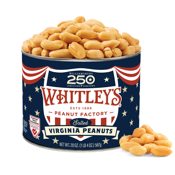 Whitley's Case of 12 - 20 oz. America 250 Salted Virginia Peanuts