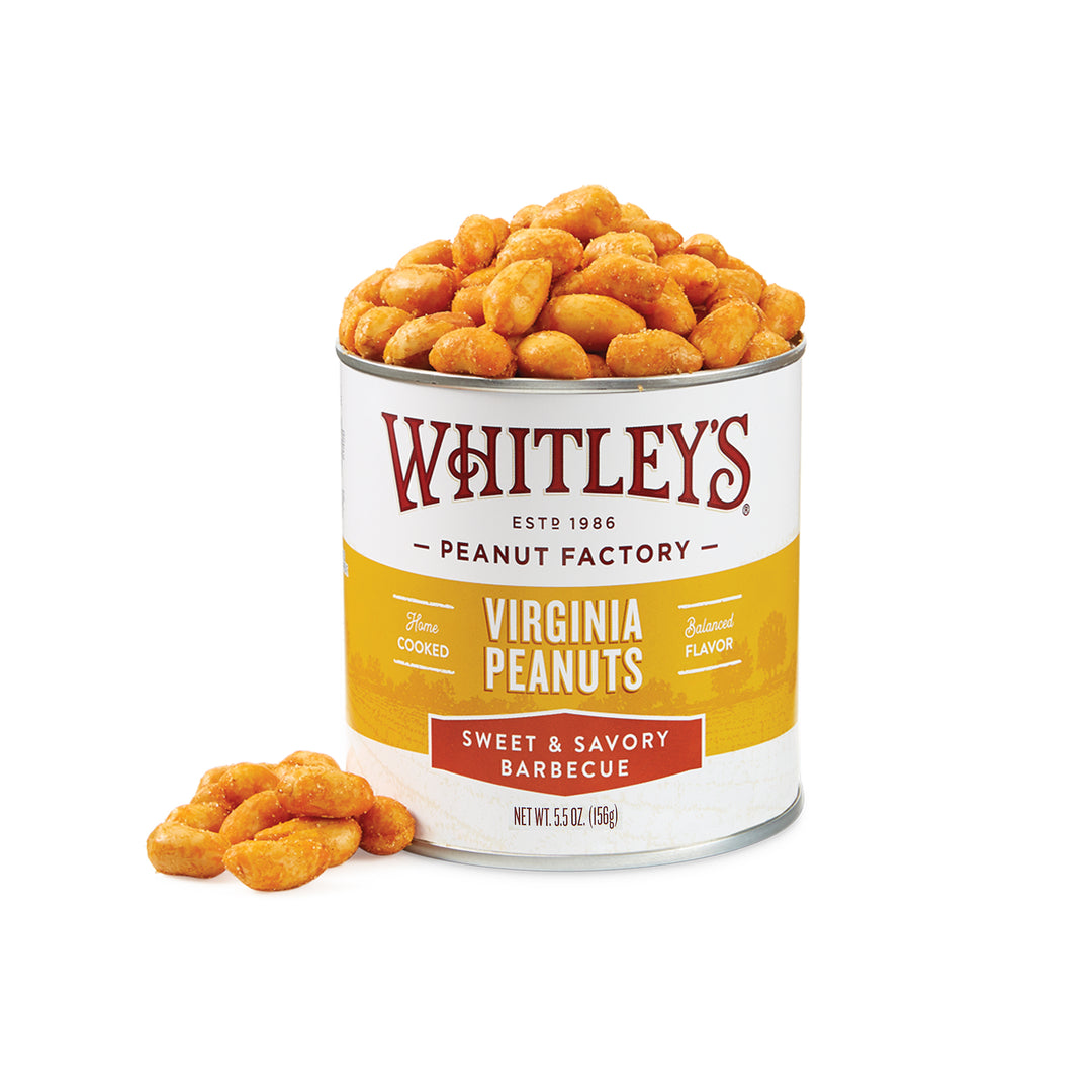 Case of 20 - 5.5 oz. Tins Sweet and Savory Barbecue Virginia Peanuts