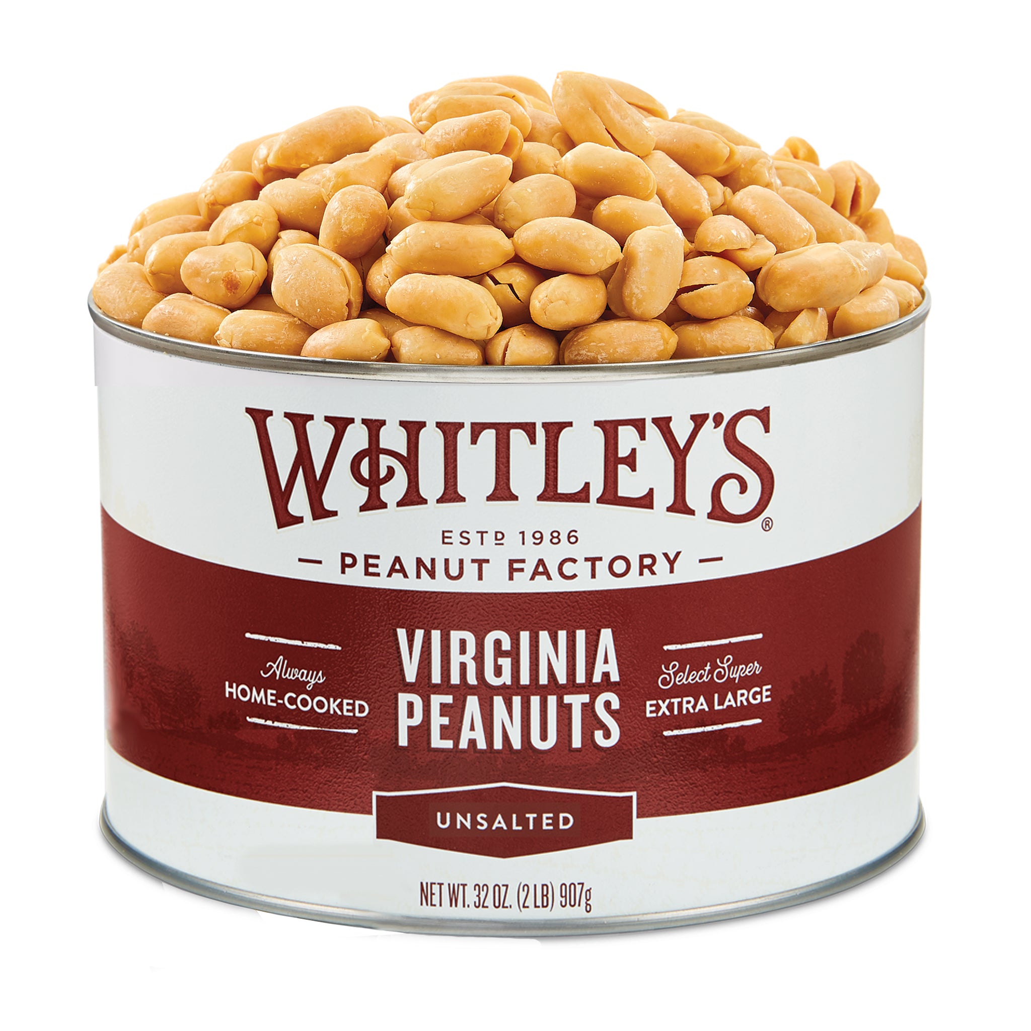 Case of 12 - 32 oz. Unsalted Virginia Peanuts – Whitley Peanut Factory